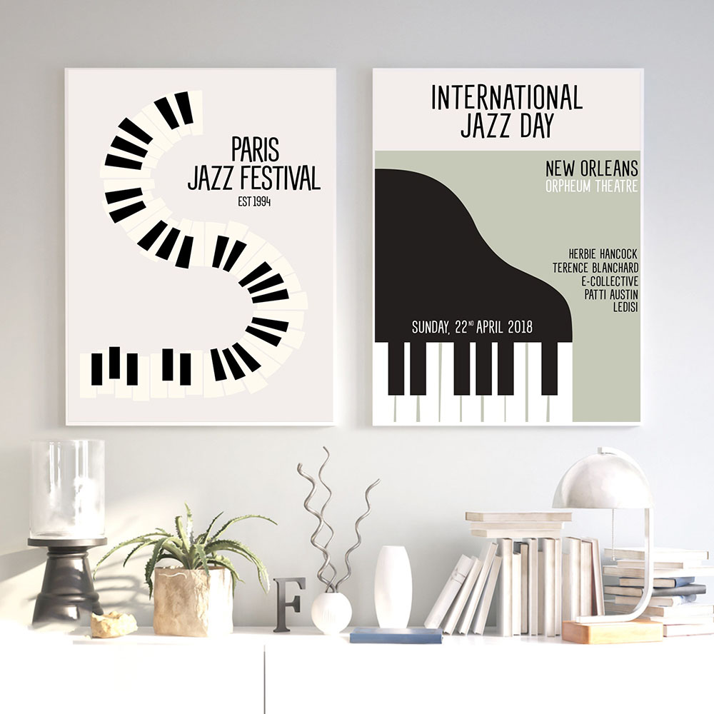 Picture Of Musical Instrument - Vintage Gallery ภาพวาดผ้าใบภาพโปสเตอร์ภาพเพลงภาพต่างๆแจ๊สเปียโนแซ็กโซโฟนสําหรับห้องนอนตกแต่งบ้าน