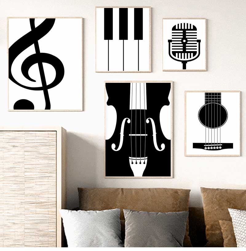 Minimalist เครื่องดนตรีโปสเตอร - Picture Of Musical Instrument บทวิจารณ์และราคา